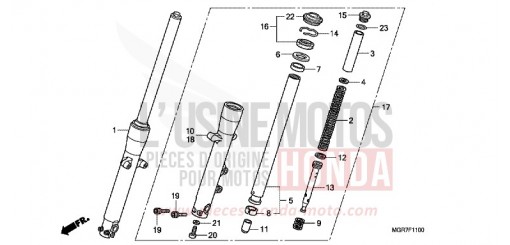 FOURCHETTE AVANT VT750SB de 2011